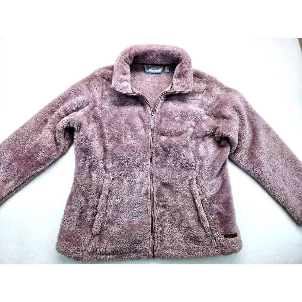 Free Country Womens XL Purple Butter Pile Fleece Full Zip Jacket Soft Warm Cozy